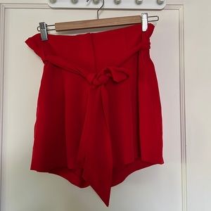 Red dynamite paper bag shorts